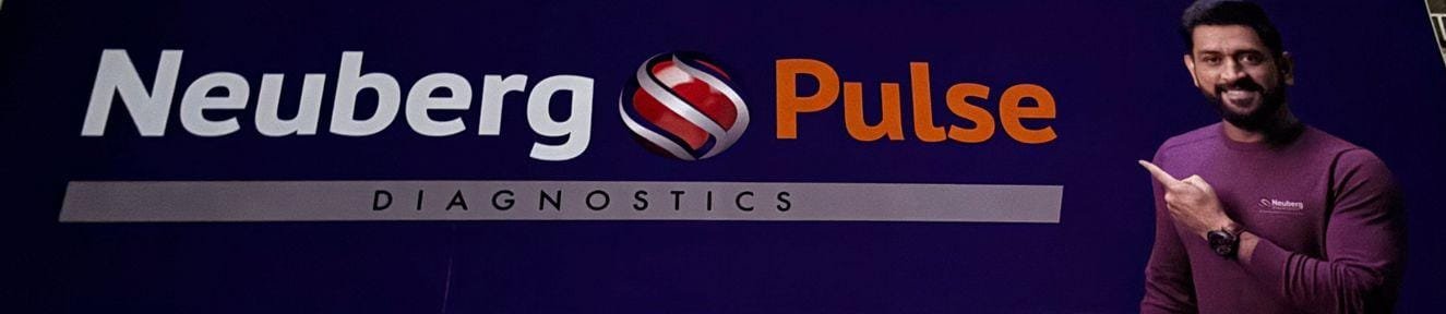 Backlit signboard for Neuberg Pulse Diagnostics with brand ambassador cutout graphic, Ranchi — made by Aryan Enterprises signage shop